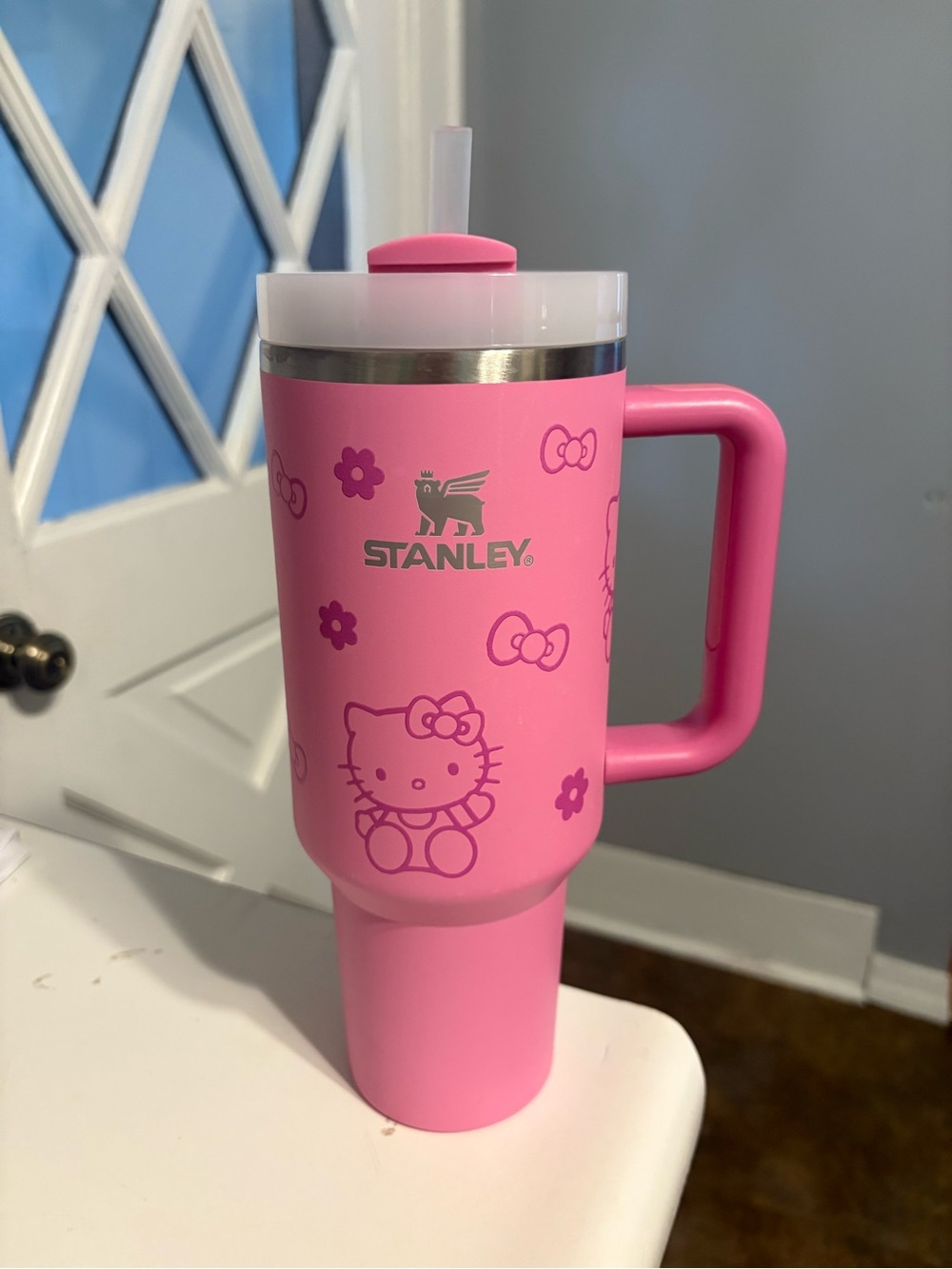Stanley Pink Hello Kitty Travel Mug with Handle